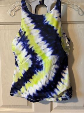 Athleta Swim Top 38B/C Womens Multicolor Pullover Built In Bra Padded